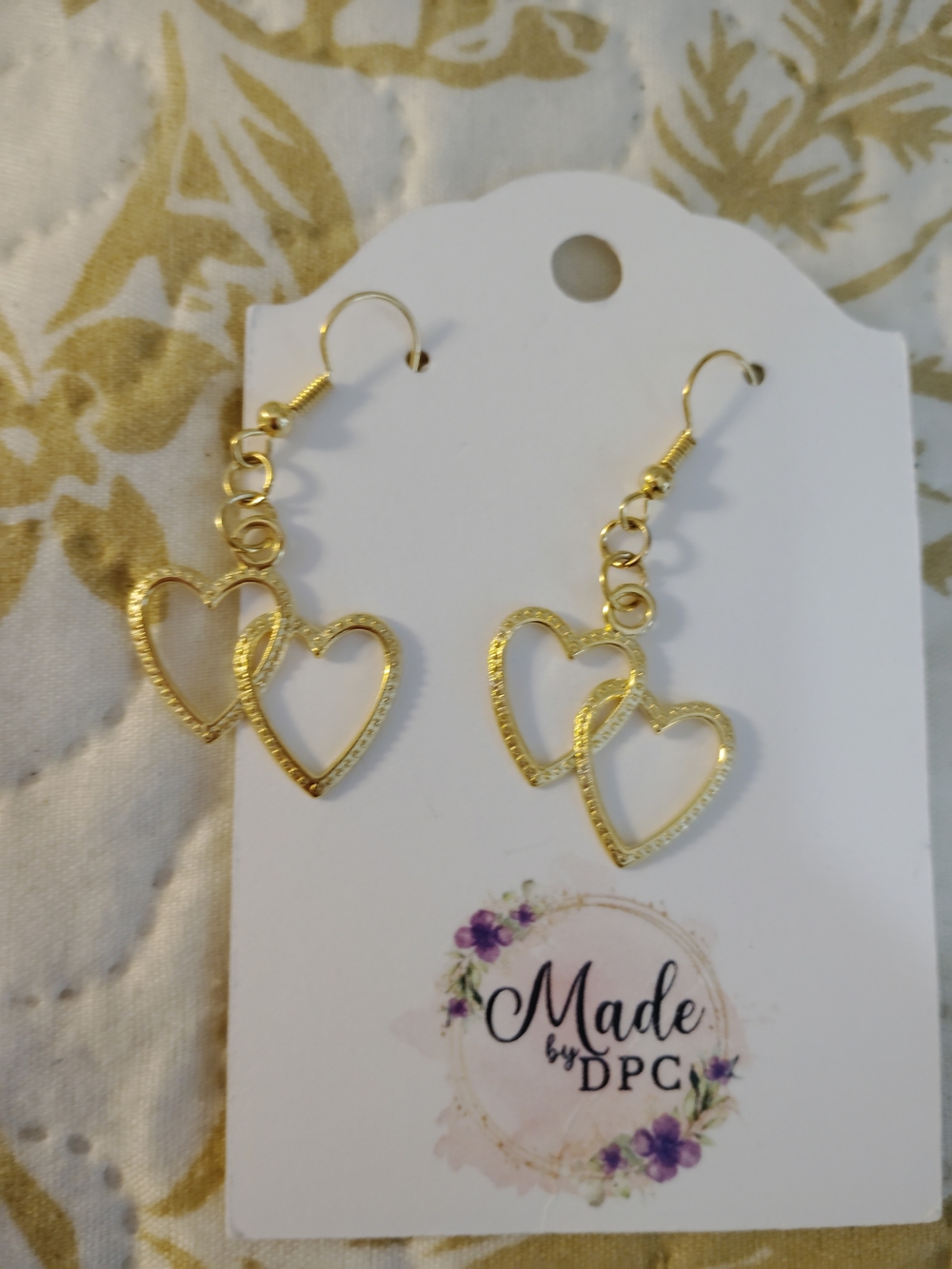 Gold Double Heart Drop Earrings - Women Jewelry